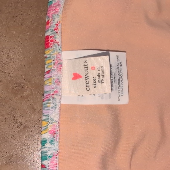 Crewcuts girl rashguard set. Green and pink floral. Size 8. - Picture 3 of 4